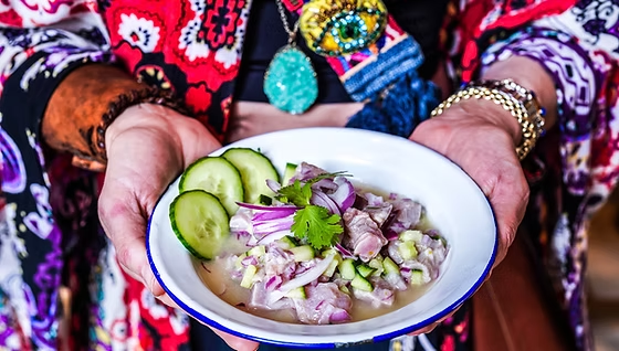Fresh ceviche dish at Simbiosis