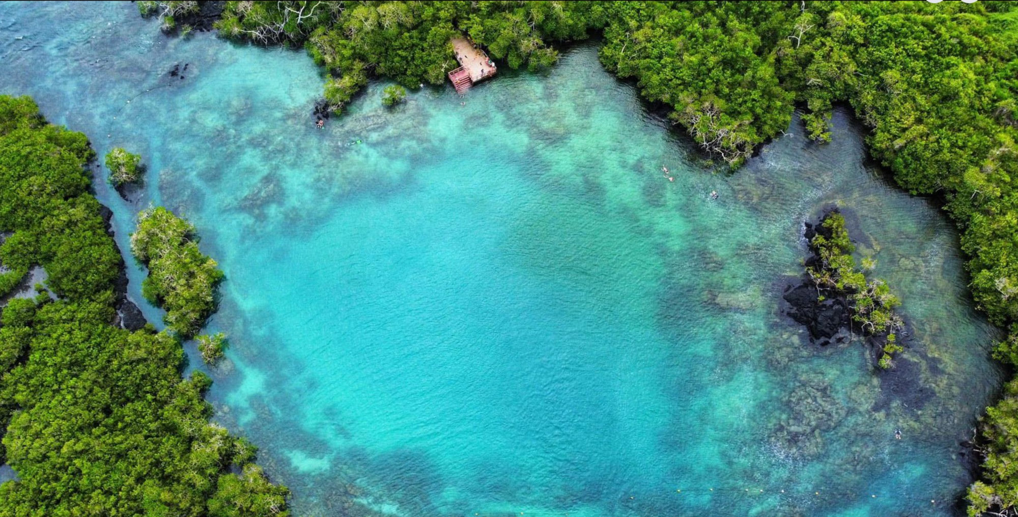 Aerial view of Isabela Island Galapagos