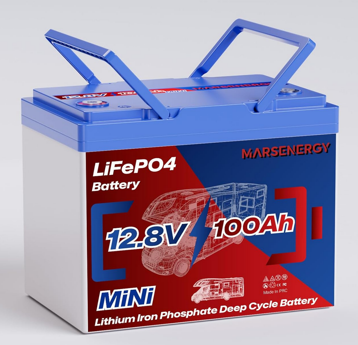 Marsenergy 12V 100Ah LiFePO4 Battery